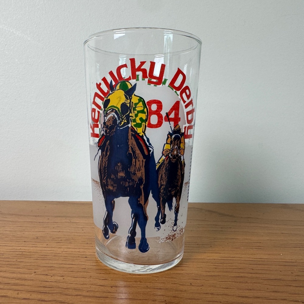 Vintage 1984 Kentucky Derby 110 Churchill Downs Mint Julep Glass Harry M Stevens